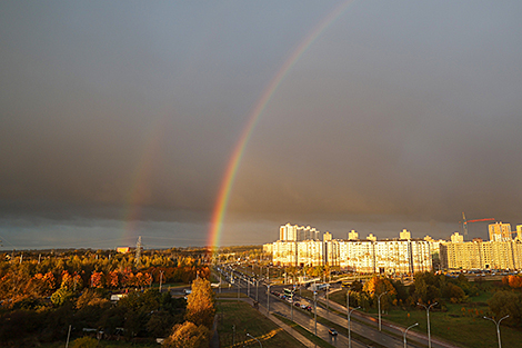 Радуга над солнечным Минском 