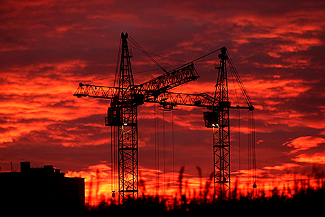 格罗德诺的火红日落