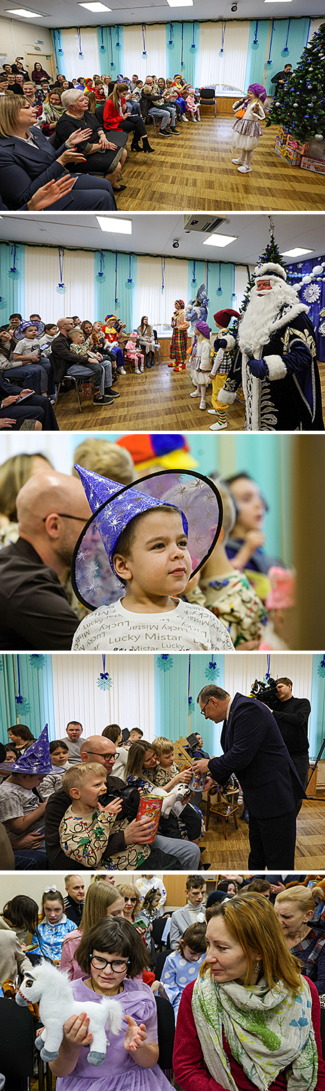 Gifts presented to children from the Center for Children's and Youth Development in the Pervomaisky District of Minsk 
