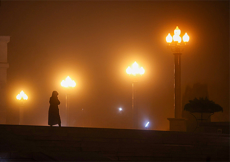 Вечерний туман в Минске