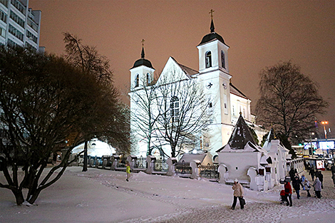 Морозный зимний день в Минске 