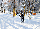 Любители зимних видов спорта на улицах Гомеля