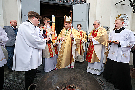 Easter vigil at St. Francis Xavier Cathedral in Grodno