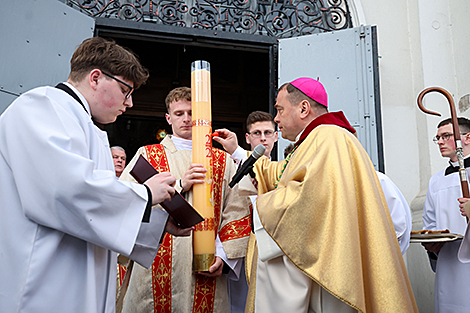 Easter vigil at St. Francis Xavier Cathedral in Grodno