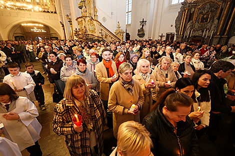Easter vigil at St. Francis Xavier Cathedral in Grodno
