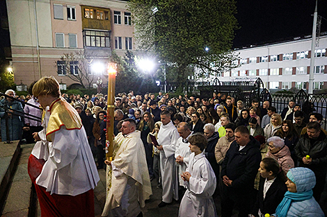 Divine service at the Church of the Exaltation of the Holy Cross in Brest