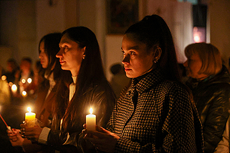Divine service at the Church of the Exaltation of the Holy Cross in Brest