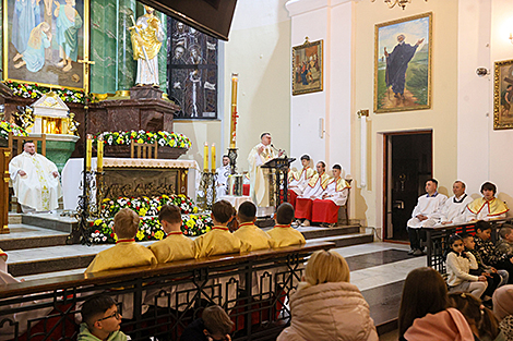 Divine service at the Church of the Exaltation of the Holy Cross in Brest