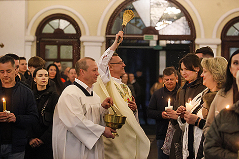 Divine service at the Church of the Exaltation of the Holy Cross in Brest