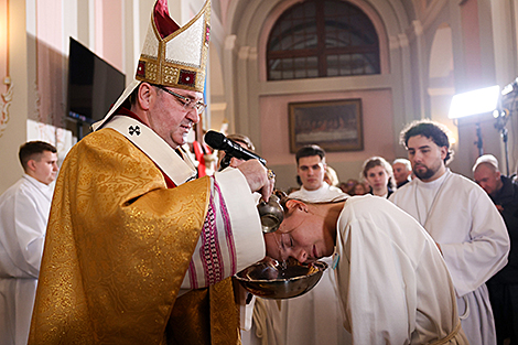 Divine service at Cathedral of Saint Virgin Mary in Minsk
