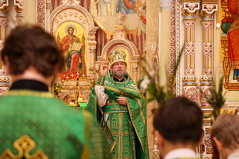 Вербная нядзеля ва Усіхсвяцкім храме ў Мінску