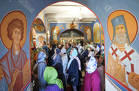 Вербная нядзеля ў Свята-Георгіеўскай царкве ў Віцебску