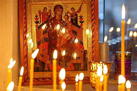 Вербная нядзеля ў Свята-Георгіеўскай царкве ў Віцебску