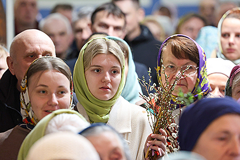 Вербная нядзеля ў Свята-Георгіеўскай царкве ў Віцебску