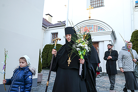 Вербная нядзеля ў гродзенскім Свята-Раства-Багародзічным мітрапаліцкім жаночым манастыры