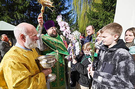 Вербная нядзеля ў гродзенскім Свята-Раства-Багародзічным мітрапаліцкім жаночым манастыры
