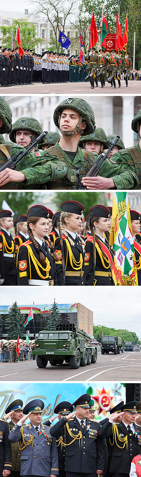Парад ваеннай тэхнікі, воінскіх падраздзяленняў, сілавых структур на плошчы Леніна ў Гомелі