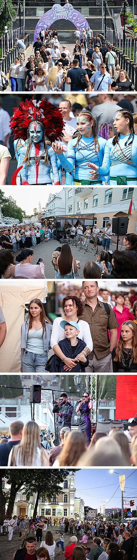 Праздничная атмосфера на улицах фестивального Витебска