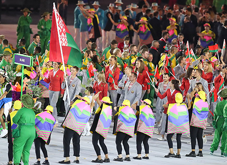 Team Belarus at Rio 2016 opening ceremony