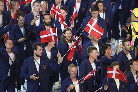 Сборная Дании на церемонии открытия Олимпийских игр-2016