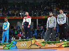 Olympic champion Davit Chakvetadze of Russia, silver medalist Zhan Beleniuk of Ukraine and bronze medalists Denis Maksymilian Kudla of Germany and Javid Hamzatov of Belarus