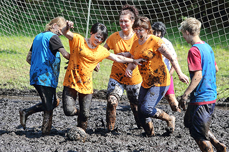 Swamp football tournament on the Augustow Canal