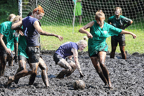 Swamp football tournament on the Augustow Canal