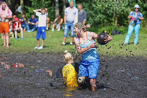 Swamp football tournament on the Augustow Canal