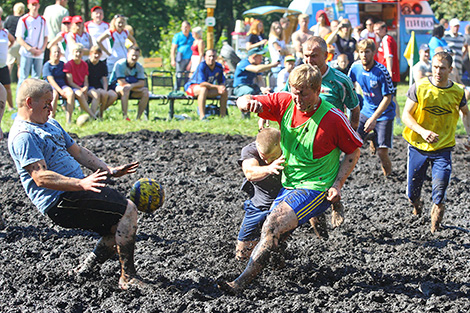 Swamp football tournament on the Augustow Canal