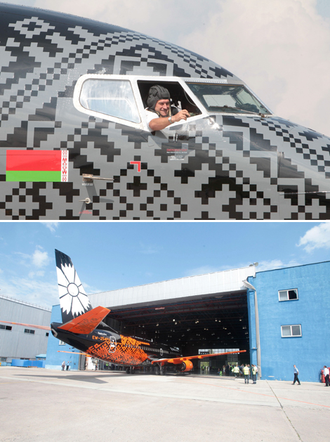 Belavia aircraft in the World of Tanks livery