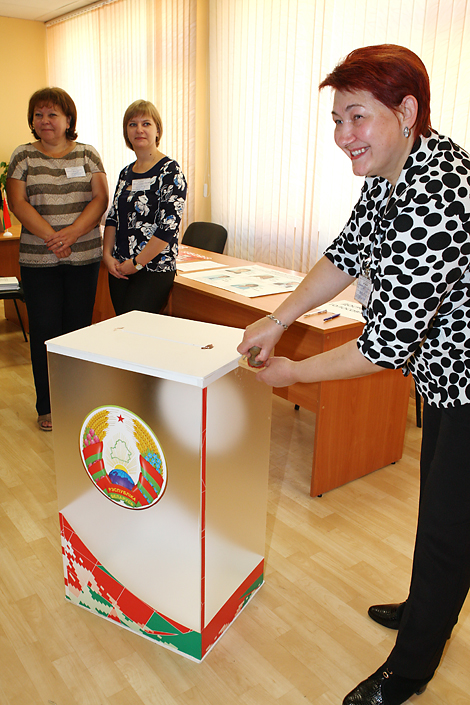 Polling station in Minsk 