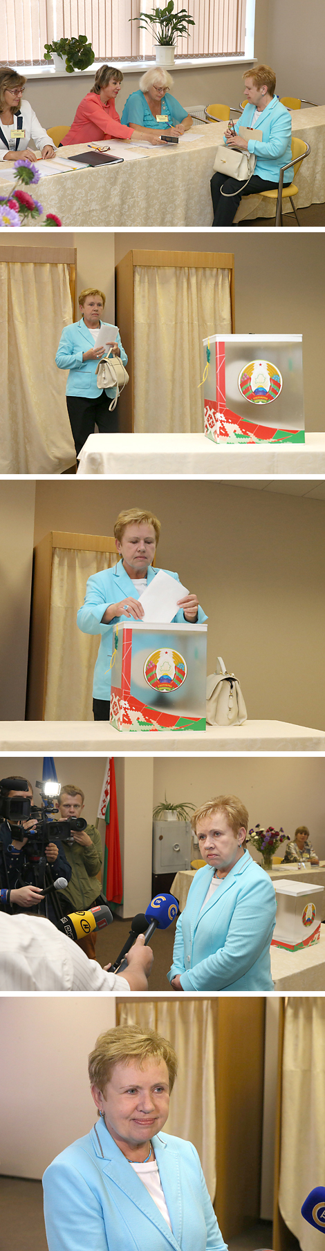 CEC head Lidia Yermoshina casts her vote early