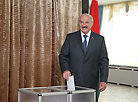 Belarus President Alexander Lukashenko casts his vote