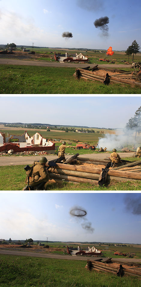 Reenactment of a Great Patriotic War battle 