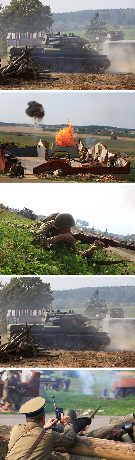 Battle reenactment at Stalin Line