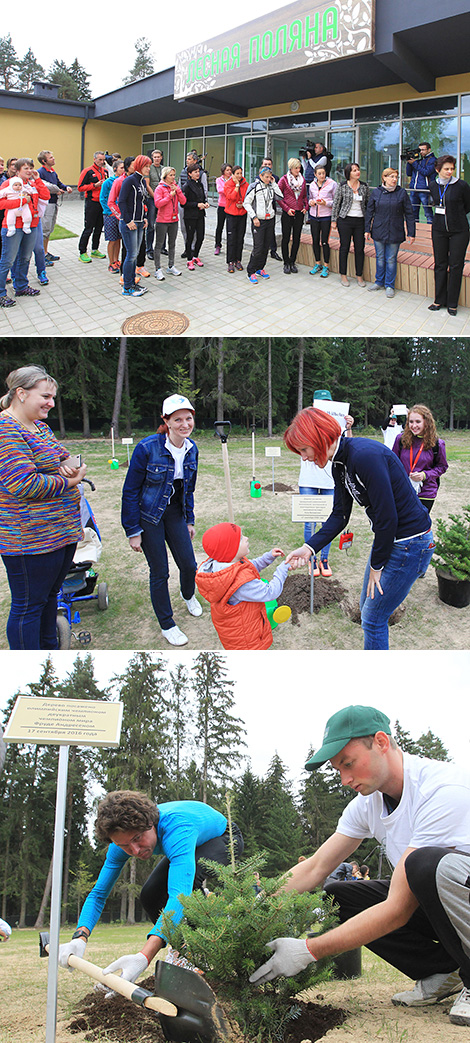 Biathlon stars plant Legends' Park in Borovlyany