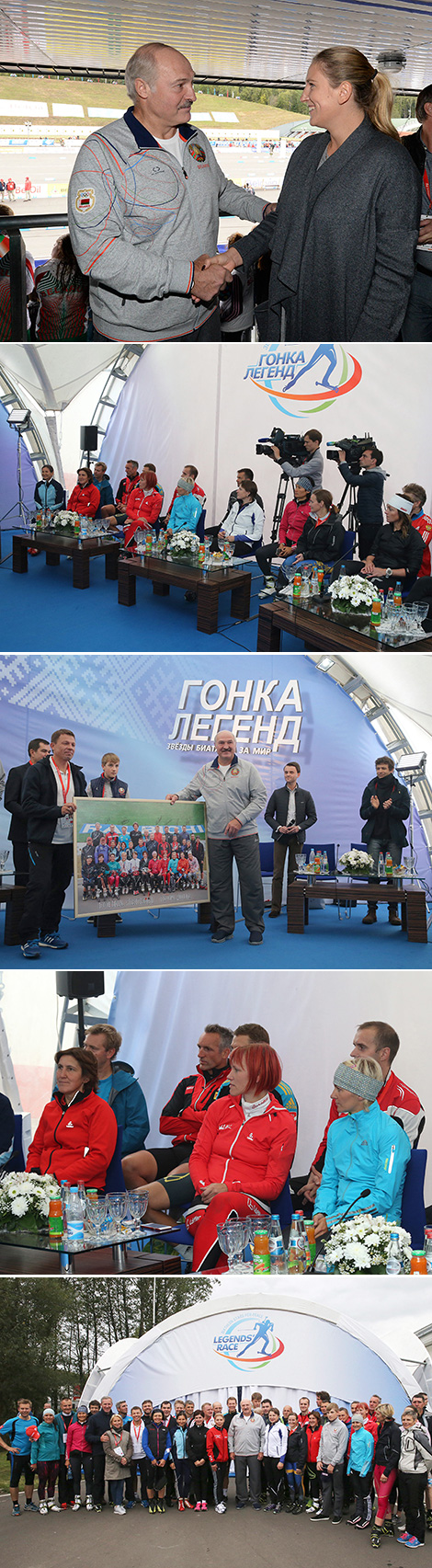 Belarus President Alexander Lukashenko visits Legends' Race in Raubichi 
