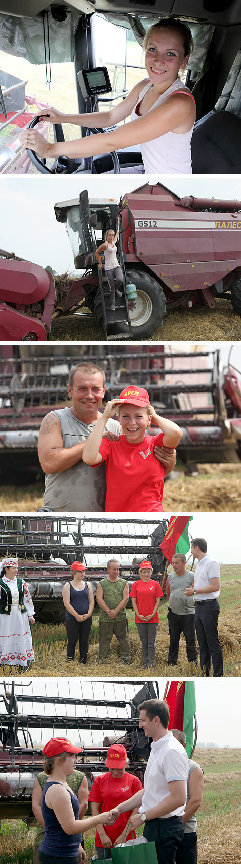 Women behind the wheel of combine harvesters are a common sight