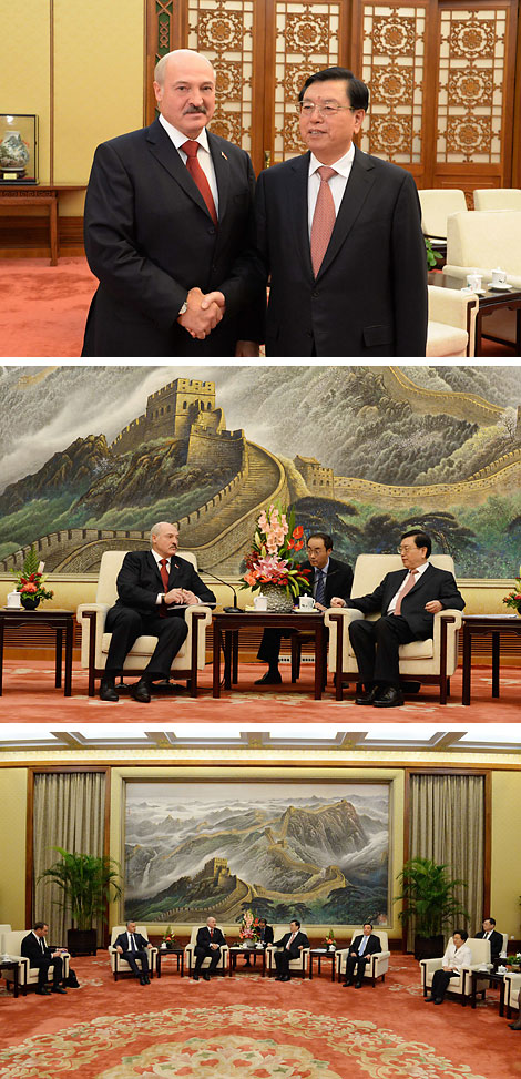 Alexander Lukashenko and Zhang Dejiang