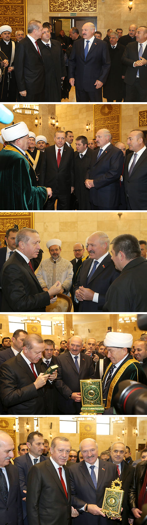The heads of state attend the Cathedral Mosque opening ceremony in Minsk