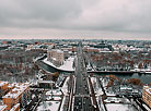 Central neighborhoods of Minsk and the Svisloch River