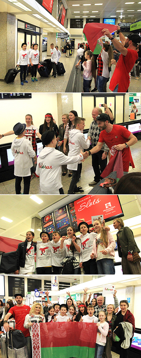 The Belarusian representatives of the 2016 Junior Eurovision arrive in Valletta (Malta)