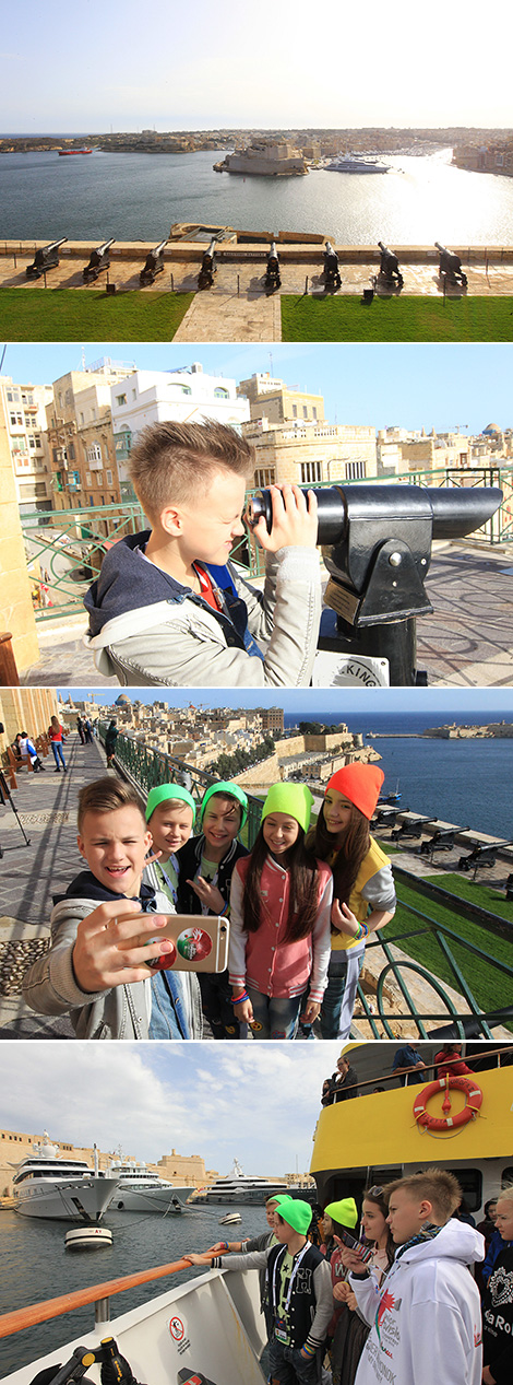 The Belarusian representatives of the 2016 Junior Eurovision during a walk around Valletta