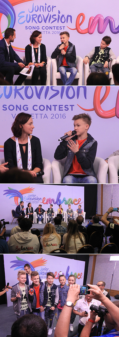 The first press conference of Alexander Minyonok at 2016 Junior Eurovision Song Contest