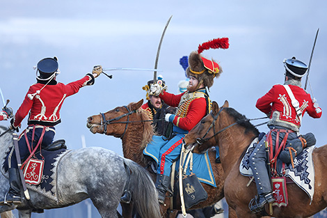 Napoleon's Army Crossing Berezina River: Historical Reenactment at Brili Field