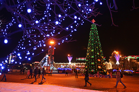 New Year tree near the Sport Palace