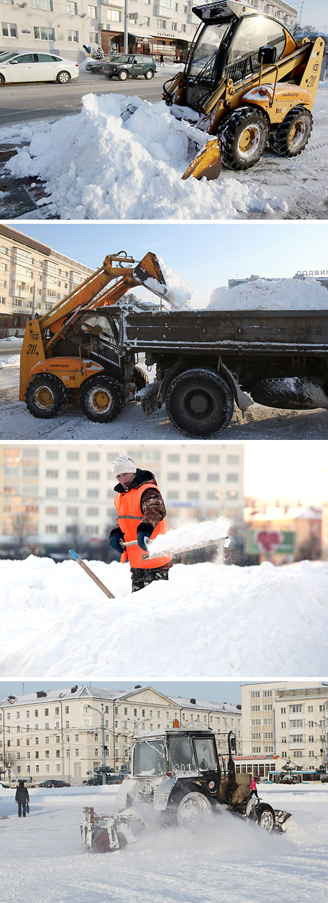 韦杰布斯克清除积雪