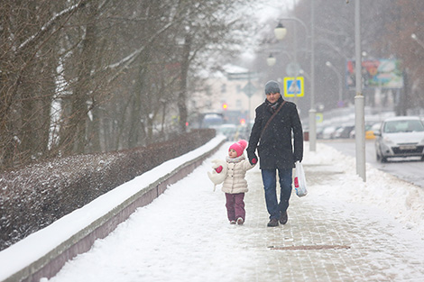 Winter in Minsk: In the streets of the city 
