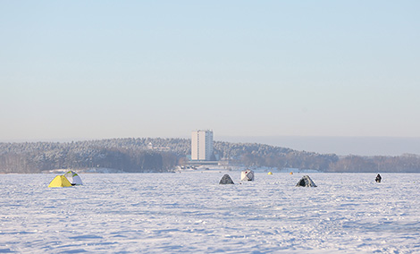 Winter fishing at Minskoye More Lake