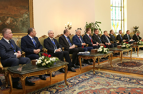 
Belarus President Alexander Lukashenko and Egypt President Abdel Fattah el-Sisi hold extended negotiations 